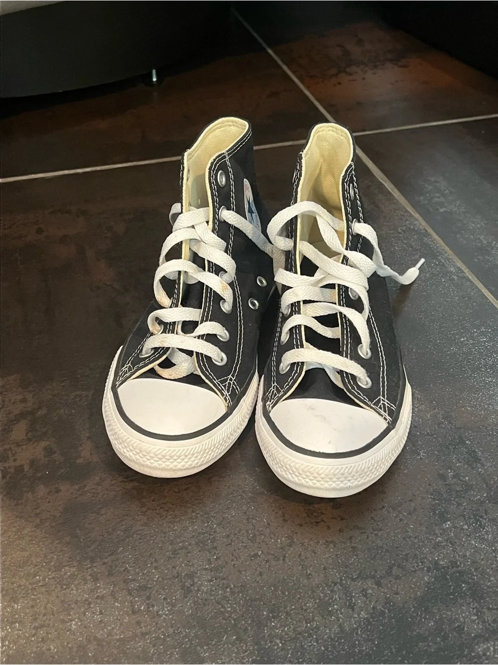 Converse Kids High Top Sneakers - Black with White Accents